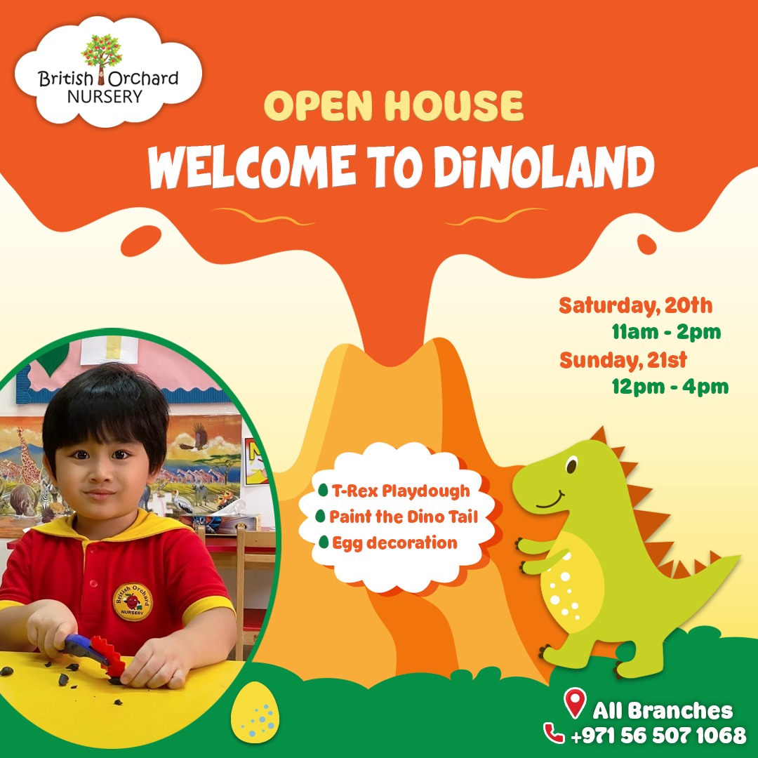 British Orchard Nursery invites all parents to attend our FREE DinoLand Open Day! 🦖🌈